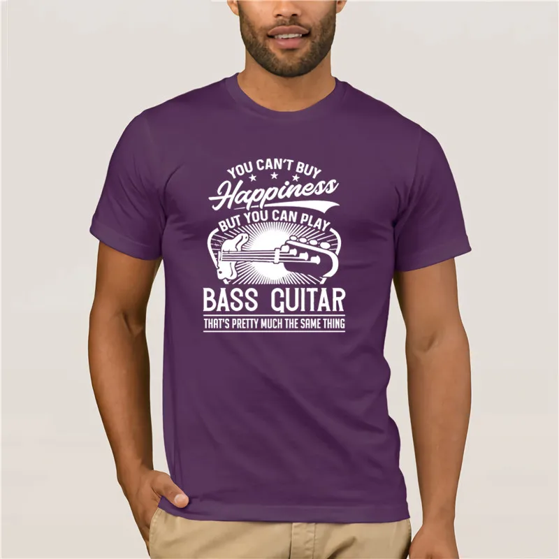

round neck cool man's T-shirt Bass Guitar Short Sleeve Latest Design Pure O-neck For Team casual o-neck loose summer T shirt