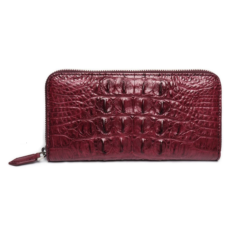 Модный кошелек известного бренда из крокодиловой кожи на молнии для женщин