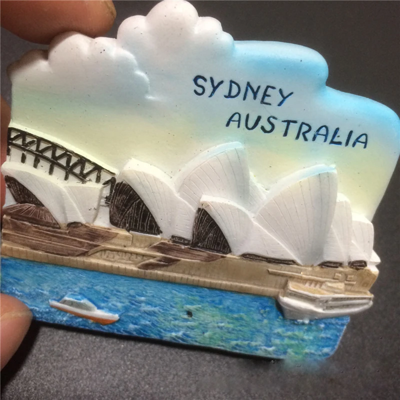 Магнитная наклейка на холодильник из смолы в Праге Париже EiffelTower Sydney Opera House
