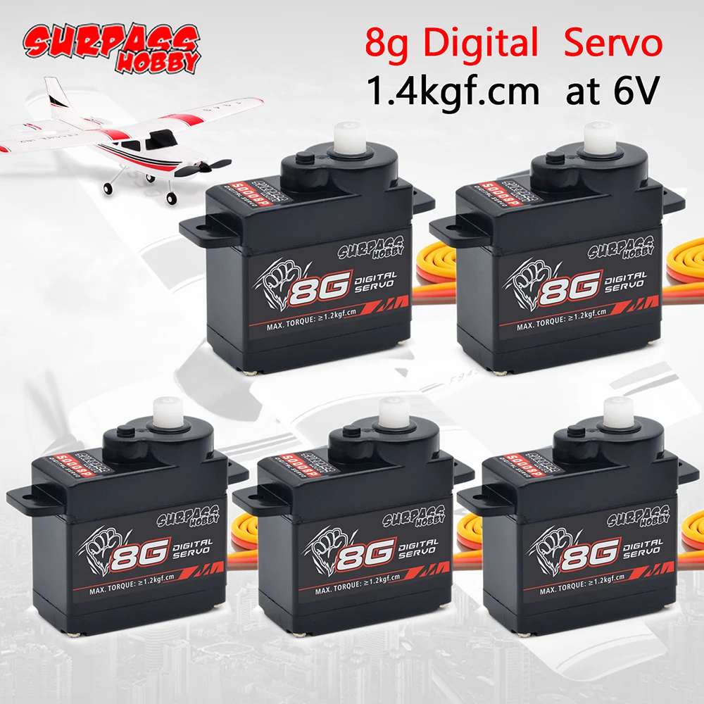 Цифровой сервопривод для самолета Surpass Hobby 5 шт./лот 8 ГГц мини-сервопривод с