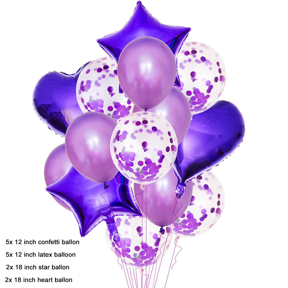 14 шт. латексные воздушные шары в форме сердца с золотыми и серебряными звездами