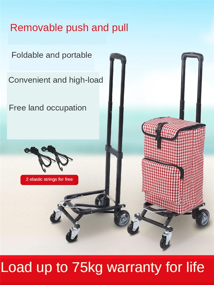 

B-LIFE Folding Stair Climber Shopping Cart Converts into Dolly Aluminum Folding Hand Trucks Portable Luggage Cart Lightweight