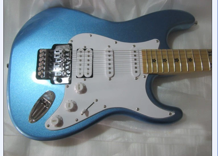 

Metallic blue Maple Fingerboard Tremolo Floyd Rose Electric Guitar 8yue23