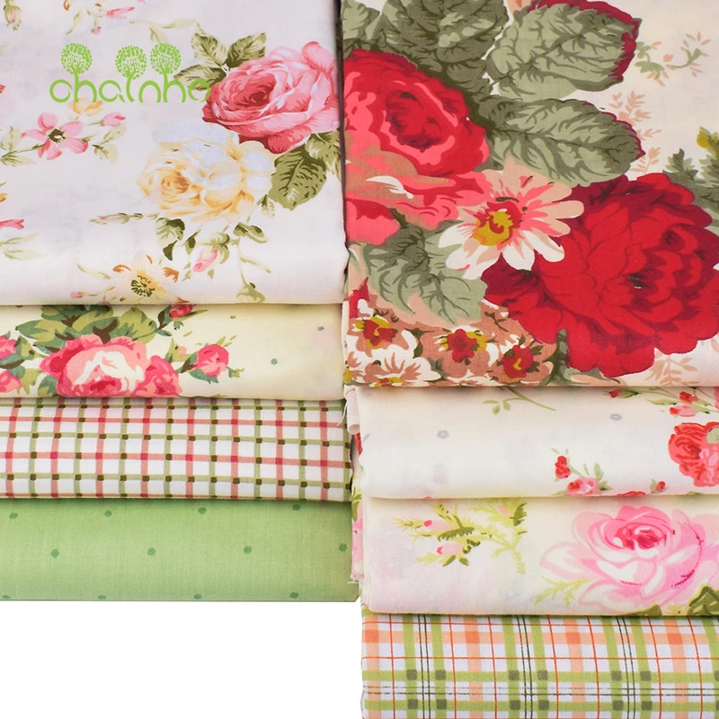 Chainho Цветочная серия набивная саржевая хлопковая ткань для самостоятельного
