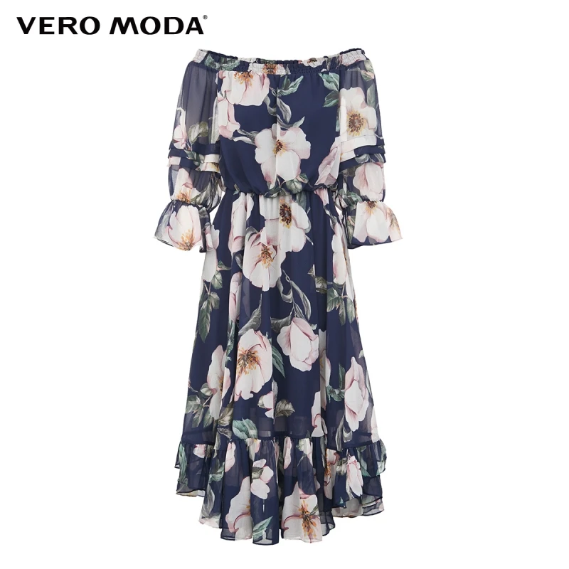 

Vero Moda Women Vintage Printed Pleated Off Shoulder Dress | 32026Z537