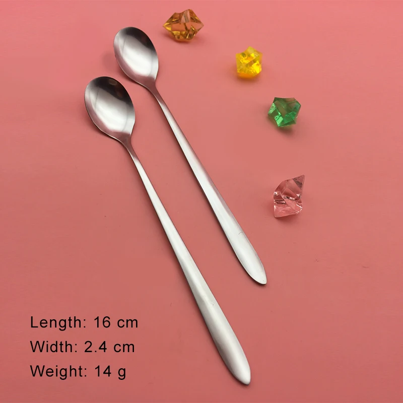 2 шт./комплект длинной ручкой Нержавеющая сталь смешивания ложка для мороженого