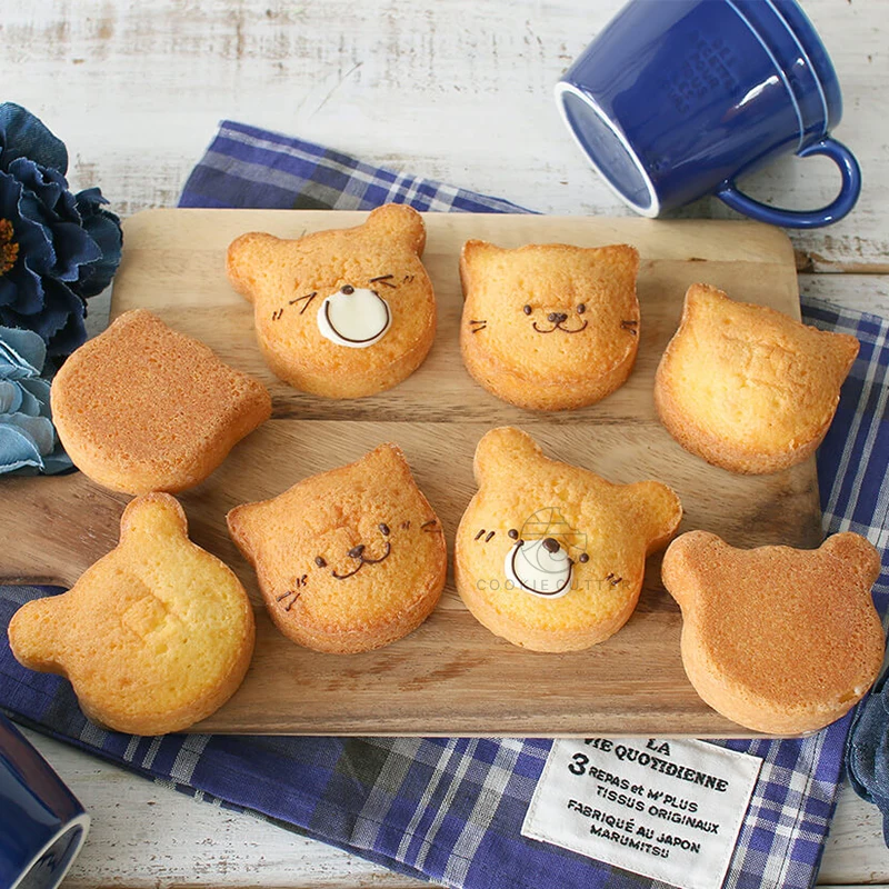 Форма для торта из нержавеющей стали Маффин 6 шт милый маленький медведь кошка