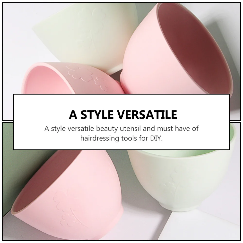 

2PCS Beauty Salon DIY Tools Silicone Facial Mask Mixing Bowls (Pink+Light Green)