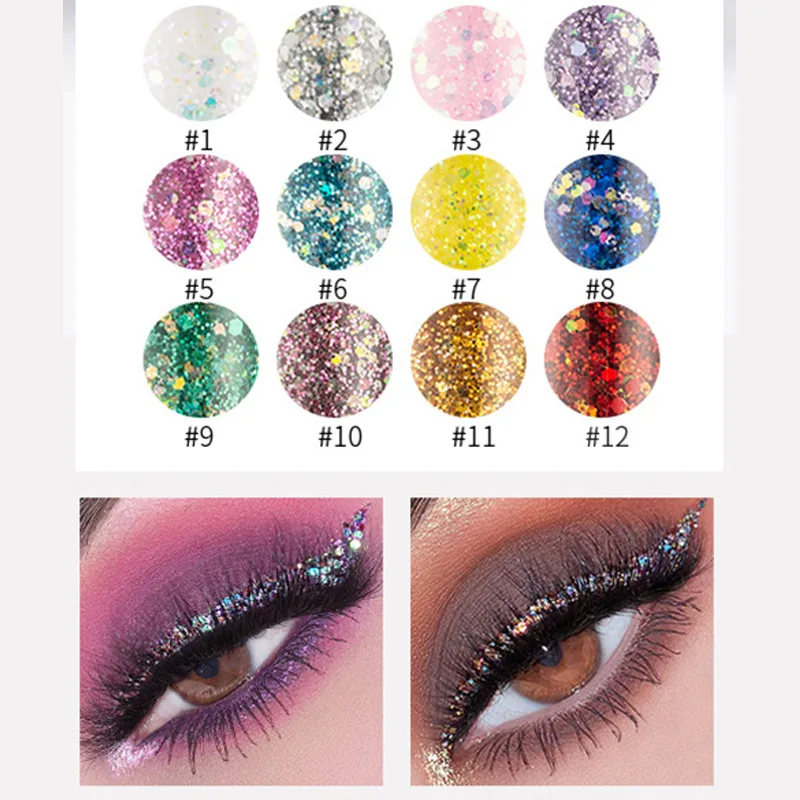 Жидкие тени для век макияж блестящая Алмазная Стойкая подводка глаз косметика