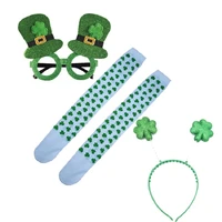 st patricks day jewelry set irish holiday jewelry 3 piece set lucky irish dress socks head buckle glasses