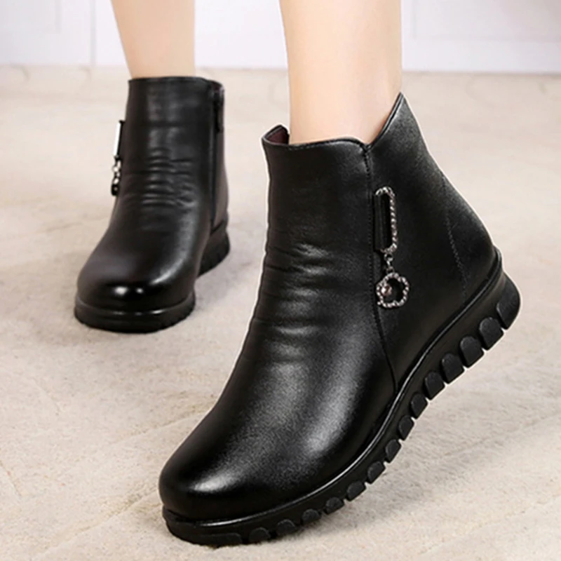 Модная одежда для мамы ботильоны на высоком каблуке с плюшевой подкладкой