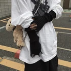 Перчатки унисекс вязаные без пальцев, черные, серые, бежевые