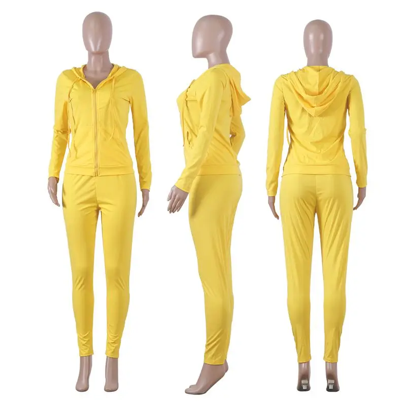 

HAOYUAN 2 Piece Set Women Tracksuit Fall Clothes Long Sleeve Zip Top Pant Sweat Suits Lounge Wear Outfits Two Pcs Matching Sets