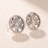 original s925 sterling silver pan earrings tree of life earrings for women wedding gift fashion jewelr
