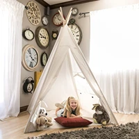160cm large tipi triangle teepee tent kids play game playhouse portable canvas sleeping dome for home indoor outdoor beach