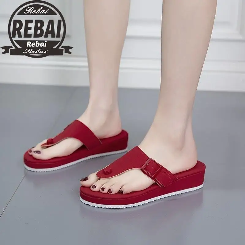 

New Women Wedges Sandals Summer Casual Muffin Slip On Platform Flip Flops Ladies Sandals Party Peep Toe Sandals Sandalias Mujer