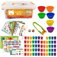 montessori rainbow counting bears color sorting toys kit learning math educational toys for kids homeschool preschool supplies