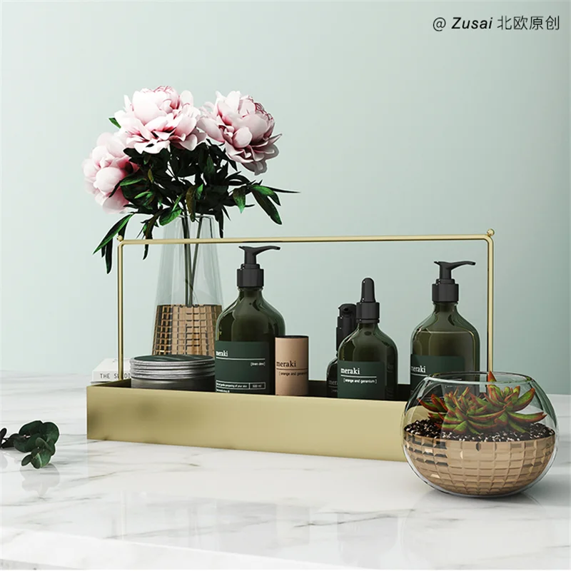 Металлическая настольная стойка в скандинавском стиле Простой ящик для хранения