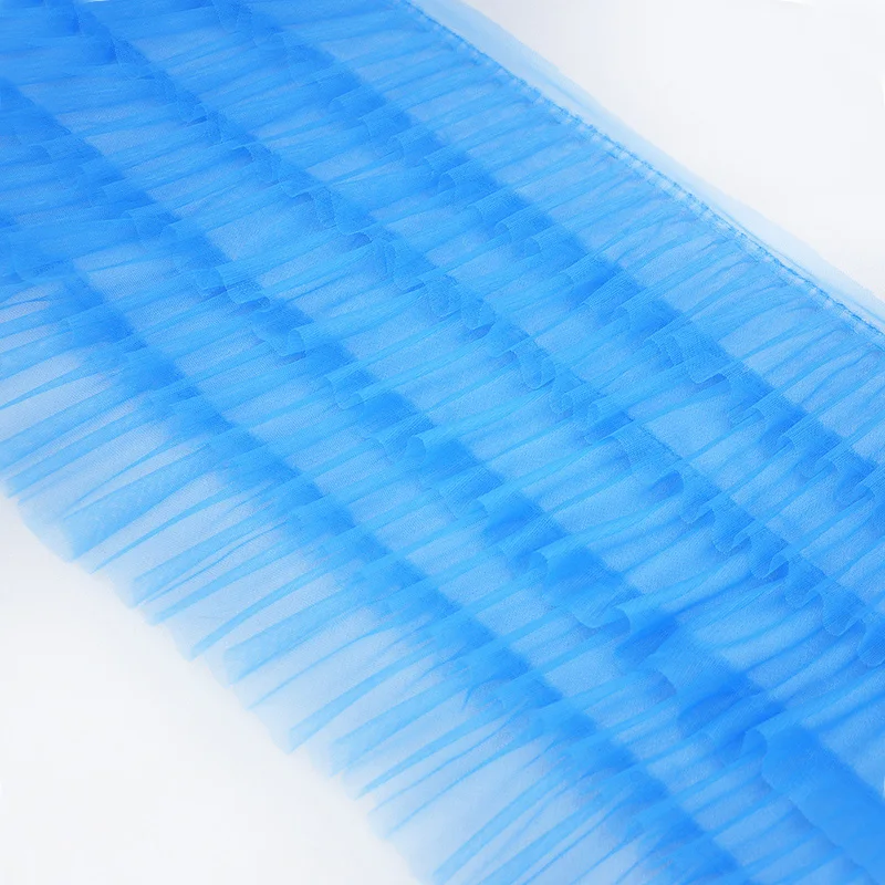 1 метр 35 см широким плиссированным 3D кружевной отделкой рюшами Лента с бахромой