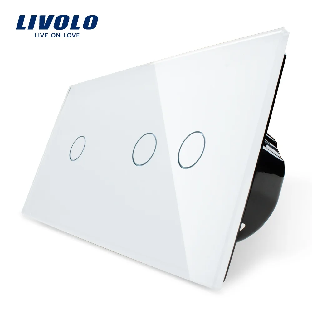 

Manufacturer,Livolo EU Standard, Touch Switch, White Crystal Glass Panel,Wall Light Smart Switch, VL-C701+C702-11