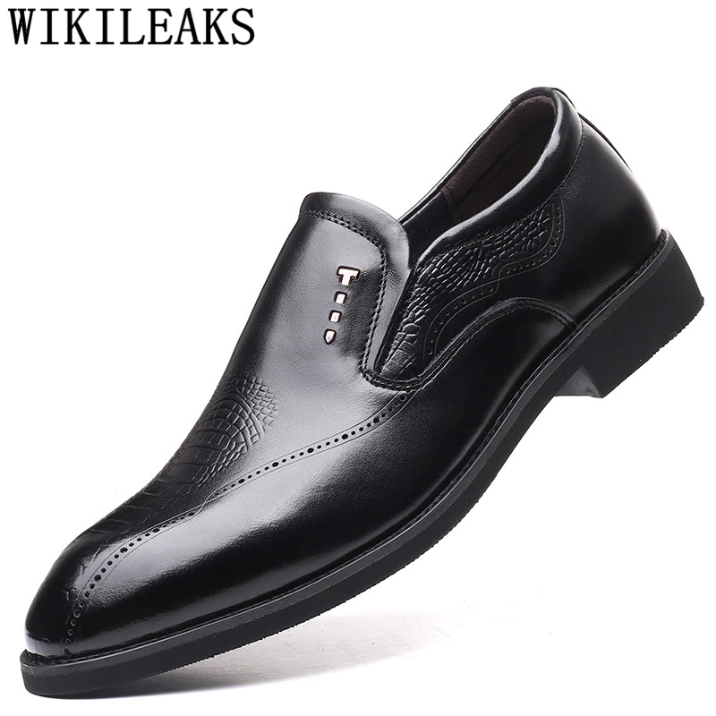 

Loafers Men Dress Shoes Leather Designer Shoes Men Elegant Black Gents Shoes Oxford Sepatu Slip On Pria Sapato Social Masculino