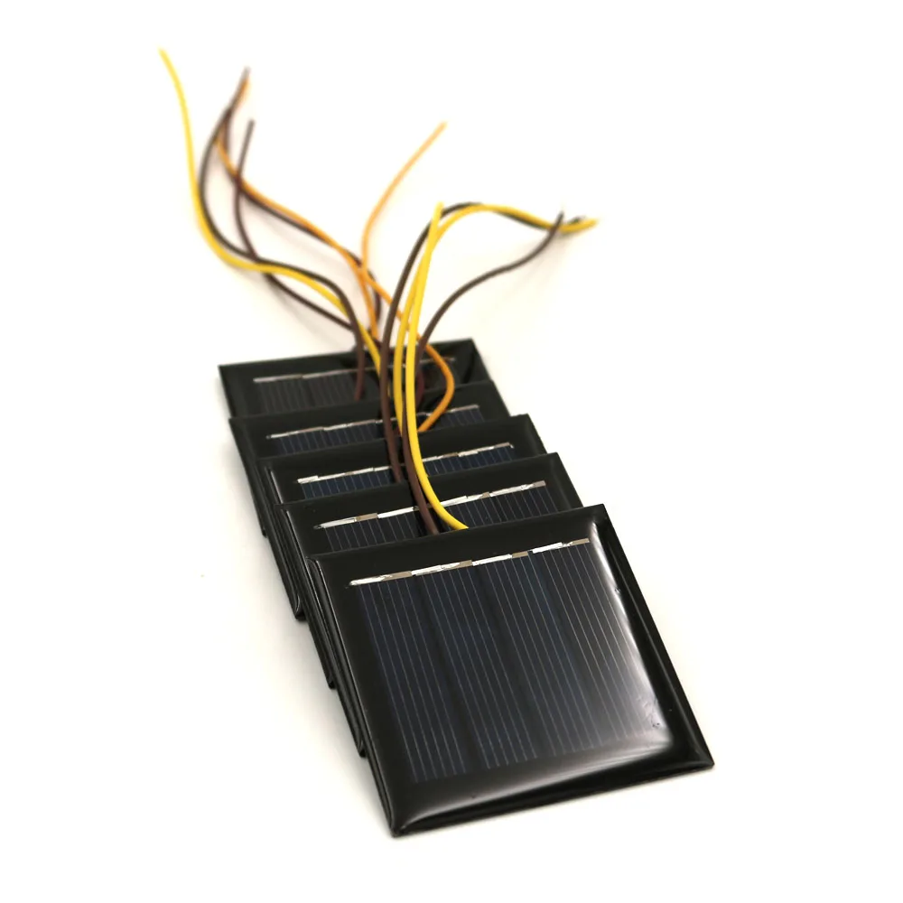 

5pcs/Lot Solar panel 2V 0.2W 100mA with 15cm extend wire To charge cell phones For DIY Charge Module Polycrystalline Solar Cell