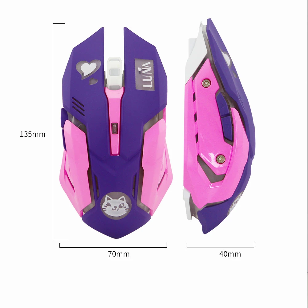 Gaming Wireless Mouse Optical Computer 2400 DPI Colorful Backlit Silent For PC Laptop Desktop | Компьютеры и офис