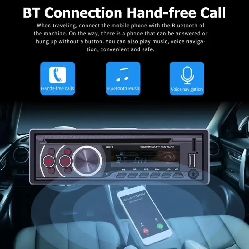 1 Din автомобильный Радио Bluetooth автомобильный стерео аудио mp3-плеер CD VCD dvd-проигрыватель AUX USB fm-радио 1din Авторадио
