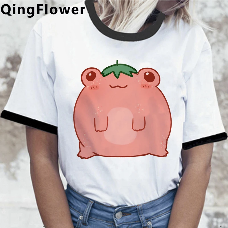 

Kawaii лягушка летняя верхняя одежда для женщин 2021 размера плюс эстетическое летний топ в стиле Харадзюку