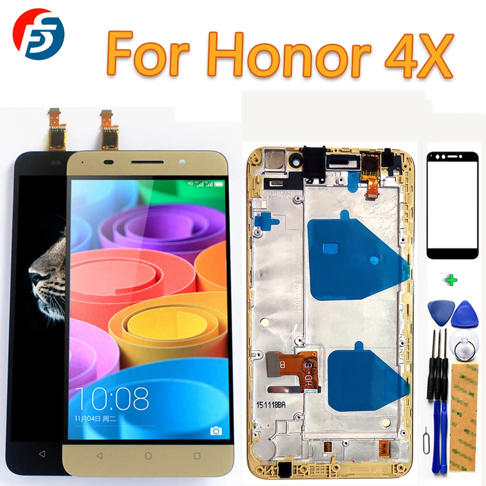 100% протестированный сенсорный экран для huawei Honor 4x Che2 L11 CHE2 UL00 5 дюймов ЖК дисплей