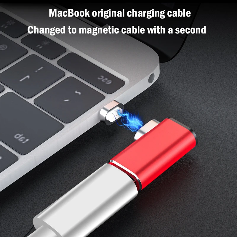 Магнитный мини-адаптер USB Type-C 87 Вт 4 3 а для MacBook Pro 15-дюймовый угловой разъем