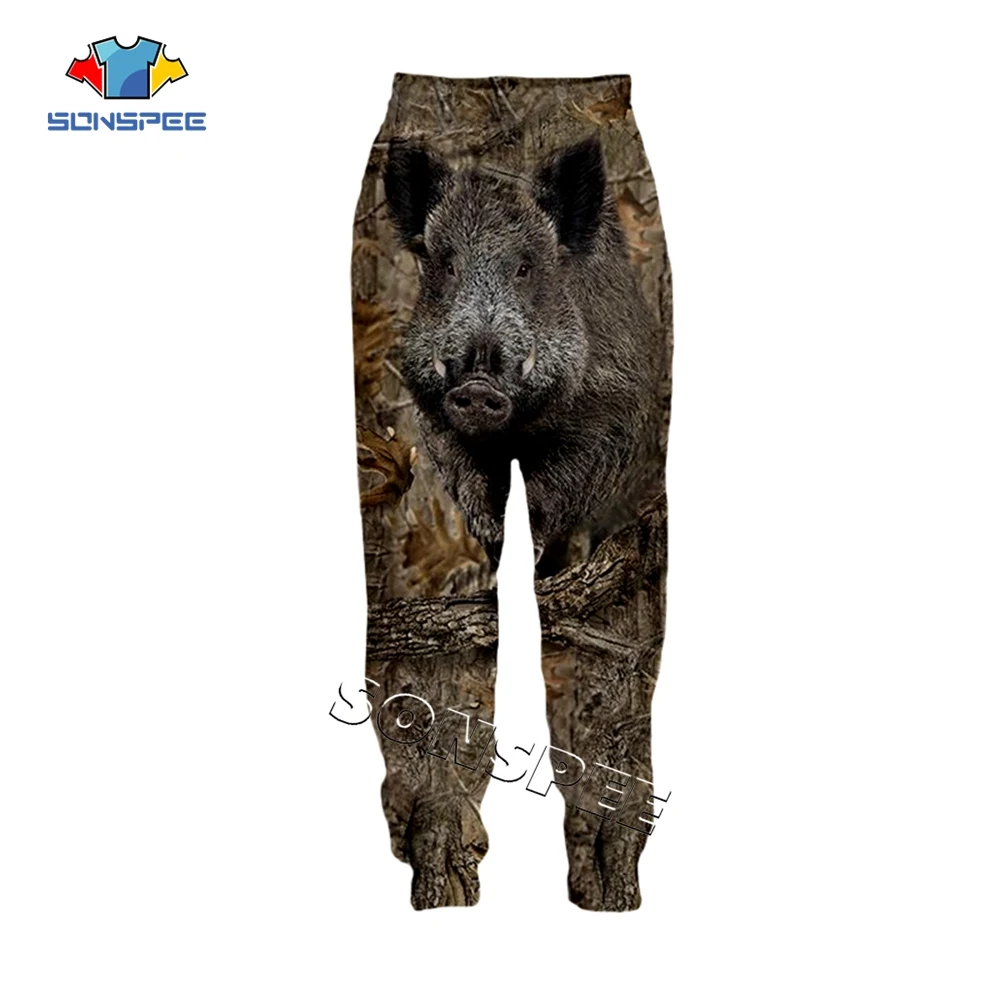 Мужские тренировочные брюки SONSPEE с 3D-принтом животных для охоты в стиле Харадзюку