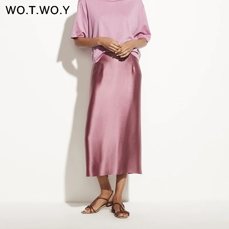 Юбка WOTWOY Женская Повседневная Базовая Офисная однотонная длинная юбка-карандаш