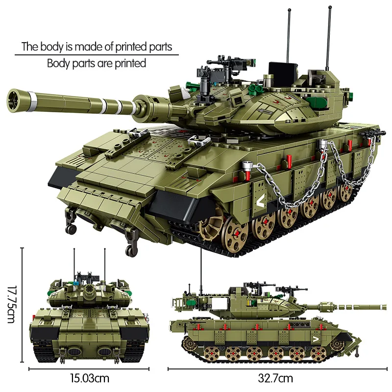 

1730Pcs City Police MK4 Main Battle Tank Model Building Blocks Military WW2 Army Soldier Figures Education Bricks Toys For Boys