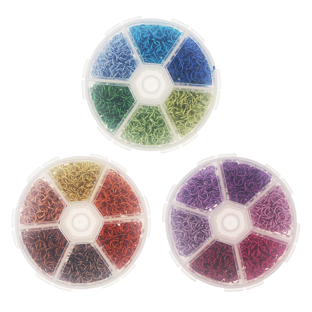 3 коробки 6 мм алюминиевые Кольца для прыжков Открытые соединители ожерелья чокер