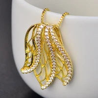 trendy 18k gold leaf pendannecklacet for women luxury wedding party gifts wholesale