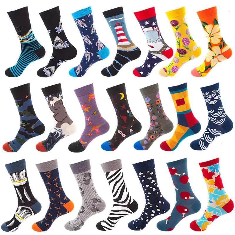 Носки мужские спортивные хлопковые воздухопроницаемые повседневные модные в