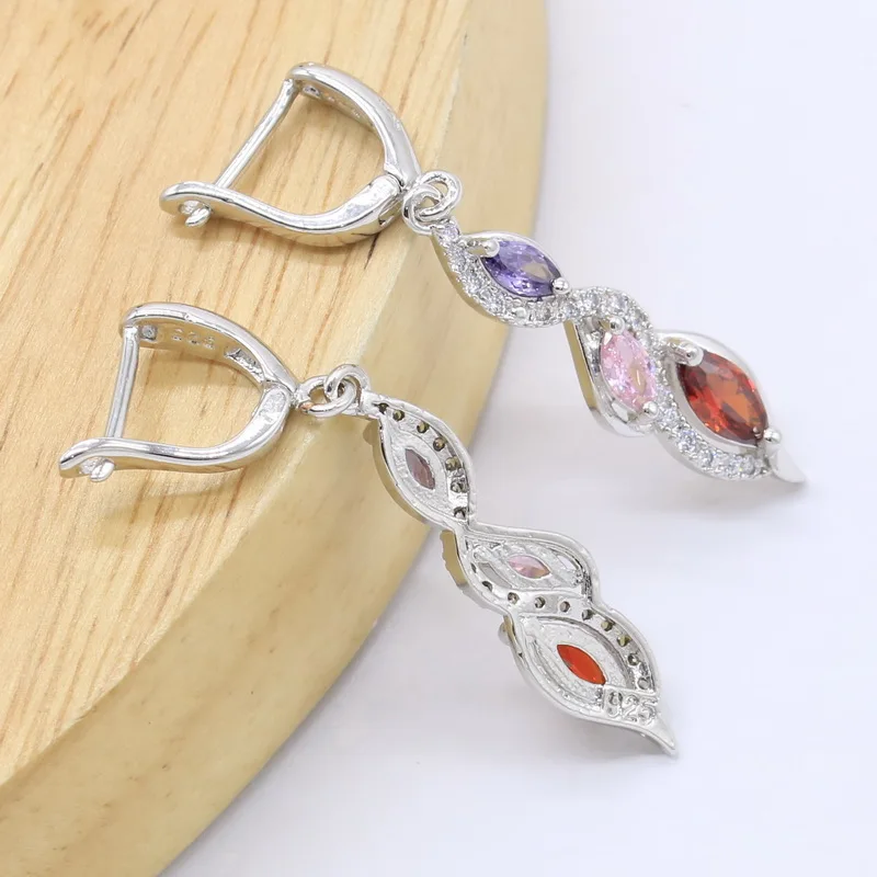 Женский комплект ювелирных изделий ожерелье серьги кольцо браслет Бесплатная