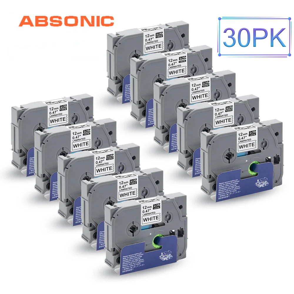 Absoonic 30 шт TZe 231 черная на белом этикетка кассету Лента совместима с Brother P Touch PT H100 D210