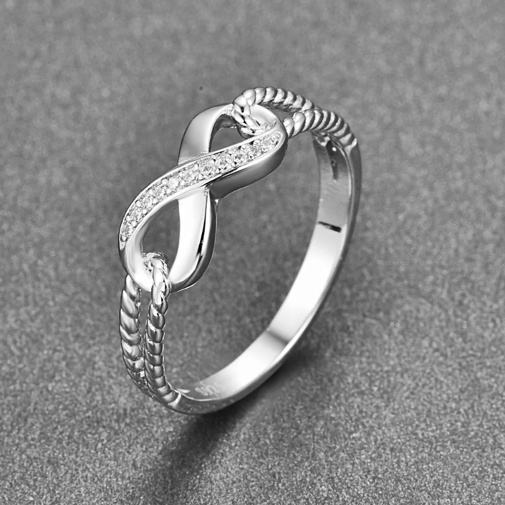 2018 Горячая Мода 925 витая проволока с бантом кольца на палец микро кристаллом