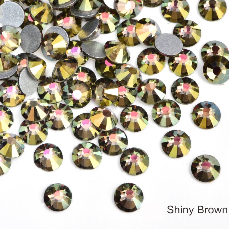 5 новых цветов блестящие стразы без горячей фиксации с плоским основанием для