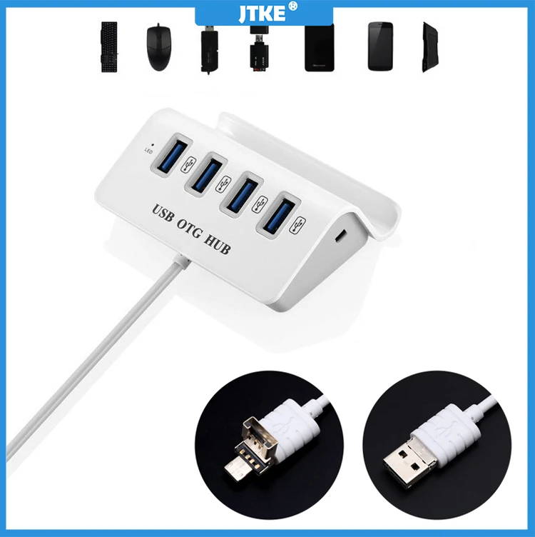 JTKE 3 в 1 4 порта Micro usb-хаб высокоскоростной OTG Hub Multi USB3. 0 разветвитель для планшета