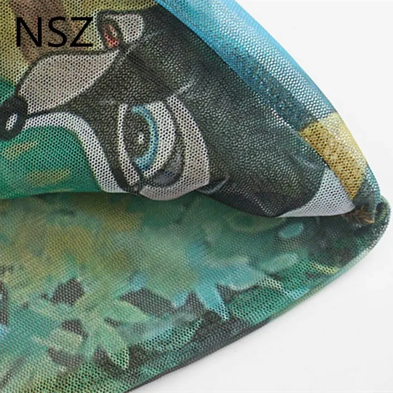 Женский сетчатый укороченный топ NSZ с животным принтом привлекательная