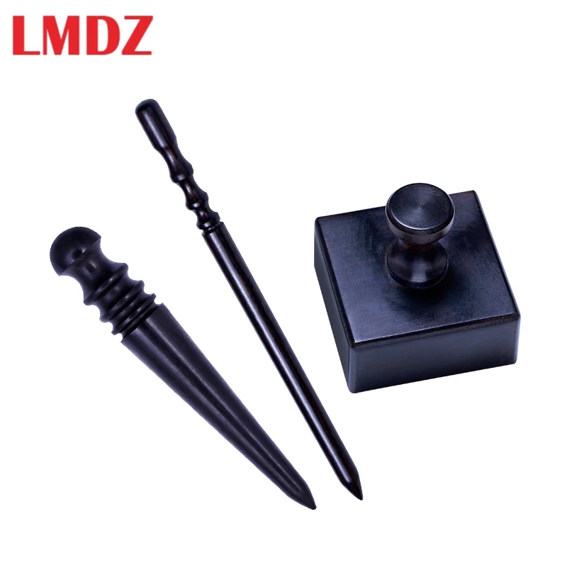 

LMDZ Leather Edge Burnisher Black Wood Edge Slicker Leather Craft Tool Leather Polished Grinding Tools 3 Type For Choose