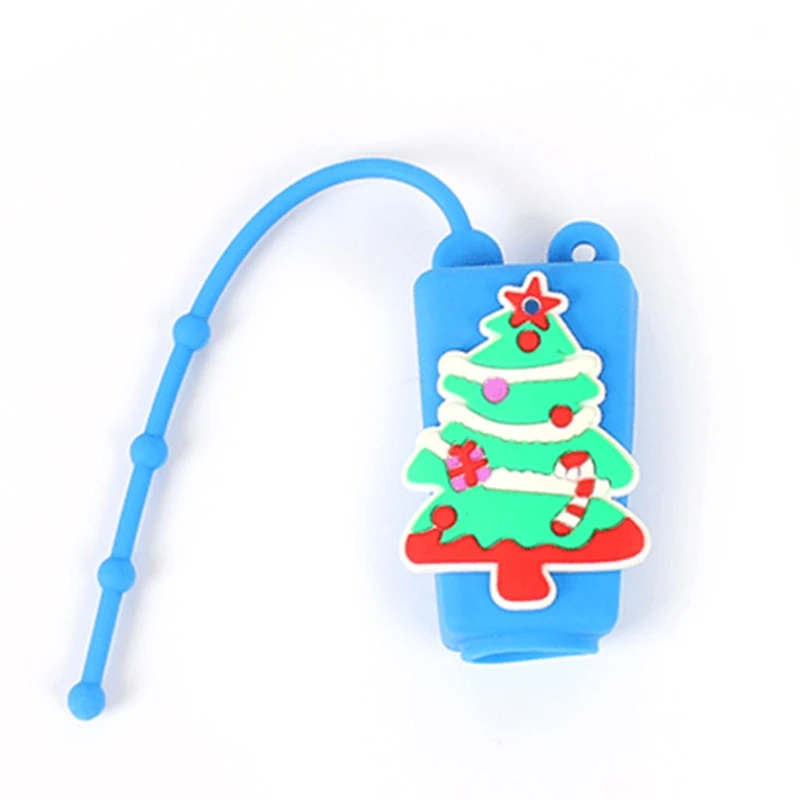 

10Pcs Hand Sanitizer Mini Refillable Empty Bottle with Christmas Silicone Holder