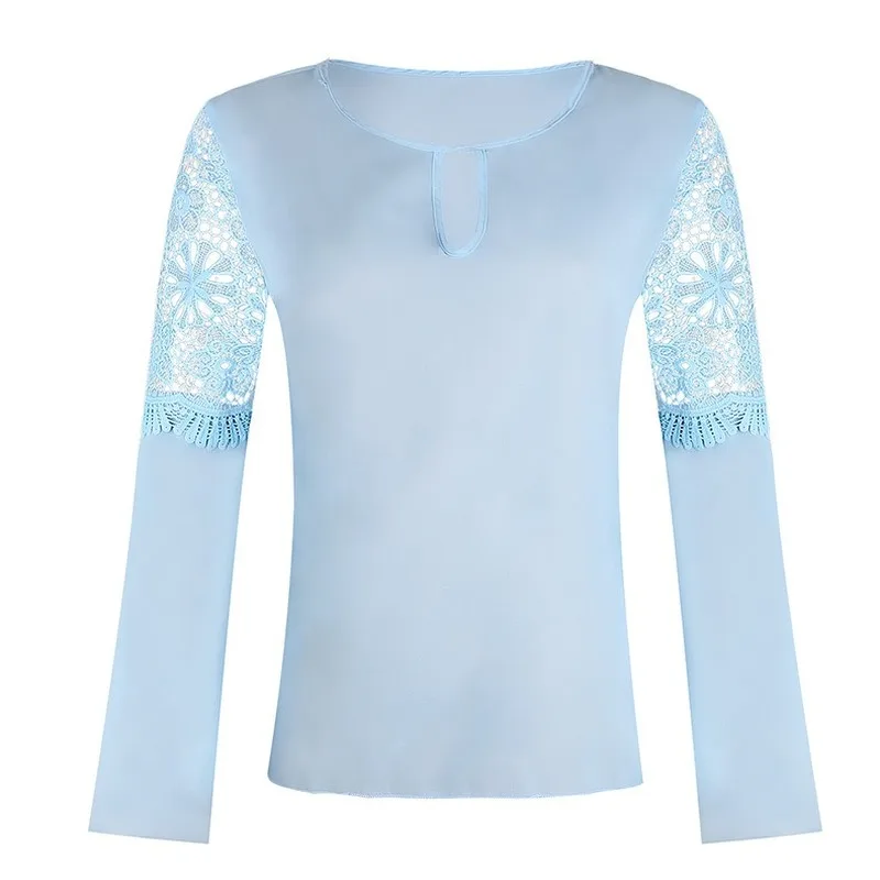 

Women's New European and American-Style Long-Sleeve Chiffon Shirt Plus Size Women Clothing Collar Blouse Vintage Goth