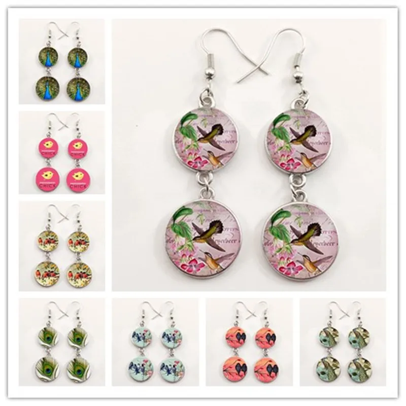 Новинка 2020 ретро серьги с колибри из стекла женские модные очаровательные