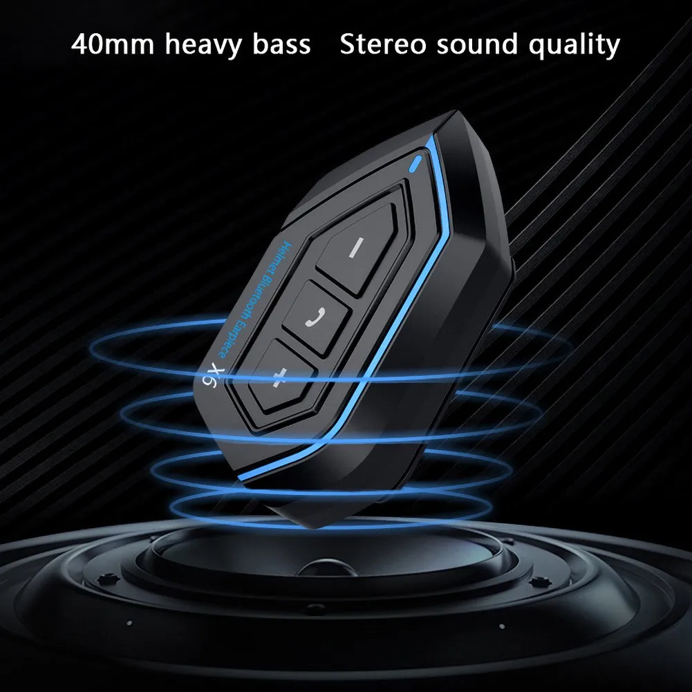 

Newest Motorcycle Helmet Bluetooth Wireless Headset Hands-free Phone Call Kit BT Anti-jamming Stereo Headset For 2 Cyclists