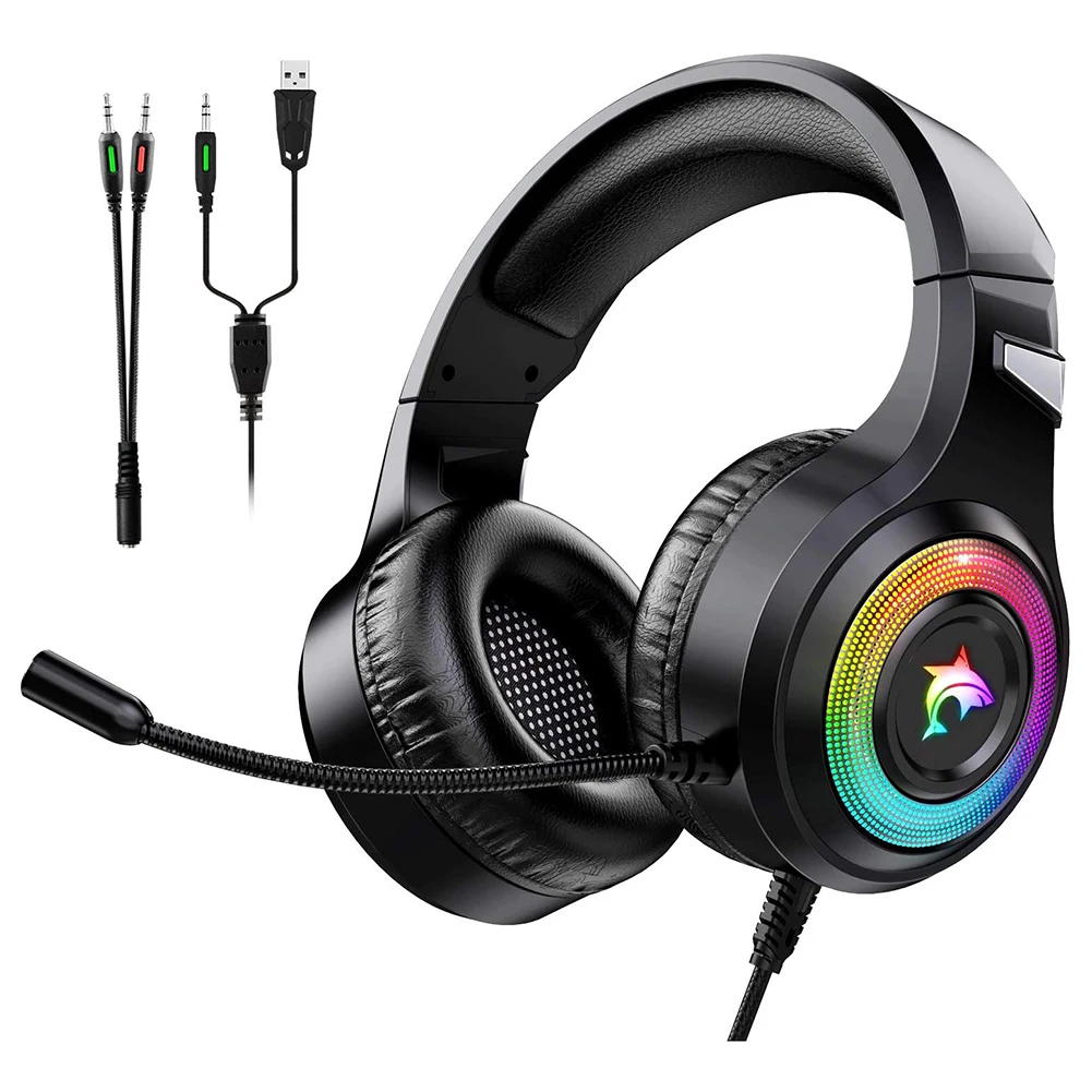 

3.5mm Wired Gaming Headset Laptop Headphones Computer PC Gamer Headphones Bass Stereo Over-Head for PS4