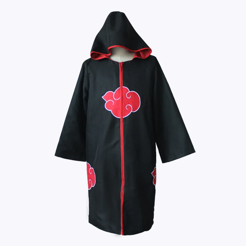 Akatsuki Costumes Itachi Ninja Robe Halloween Costumes for Kids Women Xiao Cosplay Anime Accessory Ring Cloud Coat Cape Haori images - 6